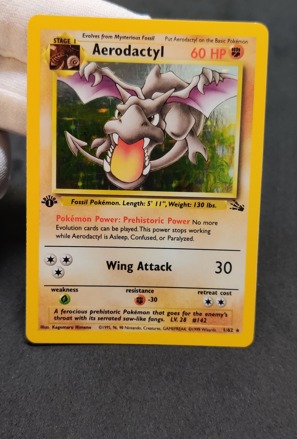 Aerodactyl - 1/62 - Holo Rare - 1st Edition